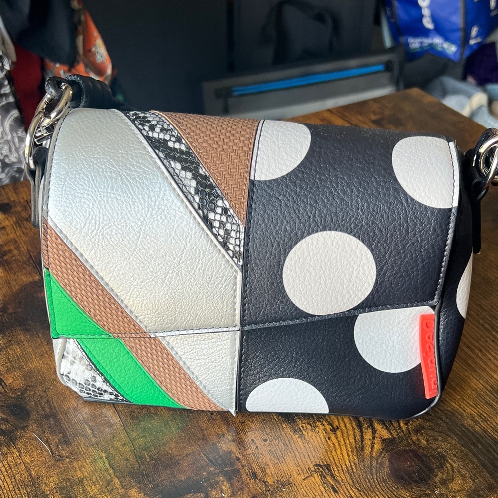 Desigual Black and White Polka Dot Crossbody Bag